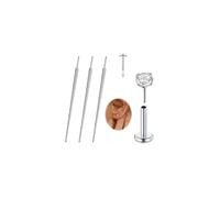 WillTen 4 piezas de herramientas de inserción de piercing cónico, herramienta de cambio de perforación sin rosca, herramienta de inserción de piercing, herramienta de enhebrador de perforación, kit de