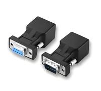 Willwewon 2 adaptadores DB9 a RJ45 hembra RS232 Serial a RJ45 Ethernet RJ45, extiende la conexión de dispositivo serie con cable Cat5/Cat6, para configuración de interruptor de enrutador de consola
