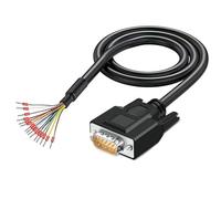 Willwewon Cable de extensión serie 24 AWG macho VGA RS232 de 15 pines HDB15 de 3 filas chapado en oro de 15 pines con cable de extremo desnudo de 3 m