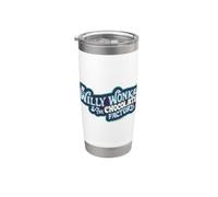 Willy Wonka and the Chocolate Factory Blue Logo Vaso térmico de acero inoxidable de doble pared