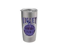 Willy Wonka & the Chocolate Factory Violet Logo Vaso térmico de acero inoxidable de doble pared