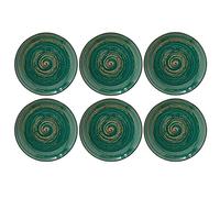 Wilmax COLORBOOM - Juego de 6 platos de postre, diámetro: 20 cm, para servir aperitivos, diseño moderno, práctico, apto para lavavajillas, porcelana esmaltada, color verde