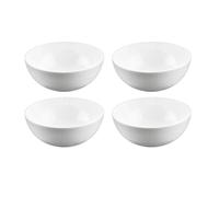Wilmax - Cuenco de porcelana - 300 ml - Juego de 4 - Ensaladera - Cuenco blanco para aperitivos, ensalada - Ø 11 cm - Cuenco para cereales - Elegante y resistente a los arañazos - Ideal como regalo