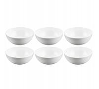 Wilmax - Cuenco de porcelana - 300 ml - Juego de 6 - Ensaladera - Cuenco blanco para aperitivos, ensalada - Ø 11 cm - Cuenco para cereales - Elegante y resistente a los arañazos - Ideal como regalo
