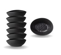 Wilmax - Cuencos - 6 piezas | Porcelana | Negro | Para una variedad de platos | Apto para horno | Apto para lavavajillas | Piedra sintética | Resistente | Esmaltado a mano | Ideal como juego