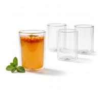Wilmax - Vasos térmicos de 400 ml, juego de 4, vasos de doble pared para agua, té, café, cócteles, vasos de té y café, vasos para bebidas calientes y frías, vasos de agua, aptos para lavavajillas