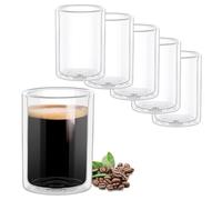 Wilmax Vasos térmicos de 400 ml, juego de 6 vasos de doble pared para agua, té, café, cócteles, vasos de té y café, vasos para bebidas calientes y frías, vasos de agua, aptos para lavavajillas
