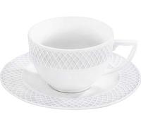 Wilmax WL-880105/AB - Juego de tazas de té y platillos (porcelana, 240 ml), color blanco