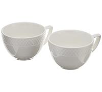 Wilmax WL-880109/2C - Juego de 2 vasos de porcelana (tamaño grande, 500 ml), color blanco