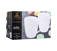 Wilmax WL-880119/2C - Juego de 2 Tazas de Porcelana (450 ml), Color Blanco