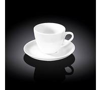 Wilmax WL-993175/AB - Juego de tazas de té y platillos (porcelana, 190 ml), color blanco