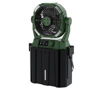 Wilody Ventilador de nebulización portátil de 20000 mAh, batería recargable, ventilador de cubo de 6 L para exteriores con luces LED, control de velocidad continuo y niebla de refrigeración
