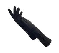 WILsem Guantes de invierno para mujer, ante grueso, negro, gris, beige, azul oscuro, marrón claro, largo, 35CM