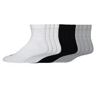 WILSON 12-Pack Basic Quarter Socks Calcetines, Negro/Blanco/Gris, 6-12 (Pack de 12) Hombres