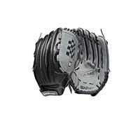 Wilson 2021 A360 SP13 - Guante de sóftbol de Lanzamiento Lento de 13 Pulgadas, Lanzamiento de Mano Izquierda, Negro/Gris
