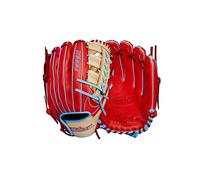 WILSON 2024 A1000 PF1892 - Guante de béisbol de 12.2 pulgadas, rojo/rubio/azul, para lanzar a mano derecha