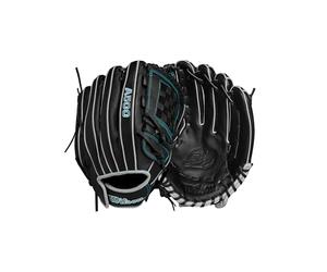 Wilson 2024 A500 Siren - Guante de softbol Juvenil de 12 Pulgadas para Campo rápido, Lanzamiento de Mano Derecha, Negro/Verde Azulado