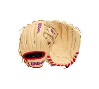 Wilson 2026 A1000 1975 - Guante de béisbol de infield de 11.75 pulgadas, lanzamiento de mano derecha, rubio/rojo/real