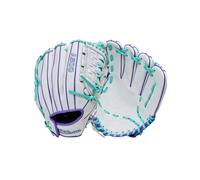 Wilson 2026 A500 Siren Guante de sóftbol de lanzamiento rápido de 11,75 pulgadas para infield/lanzador - Lanzamiento con mano derecha, blanco/púrpura/espuma de mar