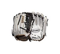 Wilson A1000 Fastpitch T125 Guante de sóftbol, Mujeres, Blanco/Negro/Oro Metálico, 32 cm