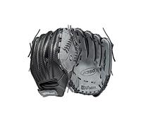 Wilson 2021 A360 SP13 - Guante de sóftbol de Lanzamiento Lento de 13 Pulgadas, Lanzamiento a Mano Derecha, Negro/Gris