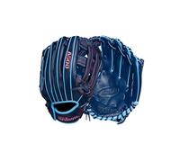 Wilson A500 Infield - Guante de béisbol para niño diestro, 30,5 cm, Color Azul Marino y Rojo