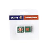 Wilson Antivibrador Roland-Garros Pro Feel, Verde/Naranja, Pack 2 | Amortiguador de vibraciones para raqueta de tenis con motivo de Roland Garros, absorción de impactos en encordado