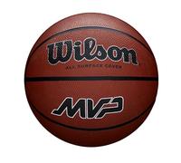 Wilson Balón de Baloncesto MVP, Hecho de Goma Duradera, Rendimiento en Todas Las Superficies, Experimenta un Agarre y Control Mejorados, Color Marrón, Tamaño 5