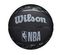 Wilson Balón de Baloncesto NBA All Team, Elaborado con una Cubierta Duradera y Costuras de Precisión, para una Sensación Mejorada y Agarre Seguro, Color: Negro, Talla: 7