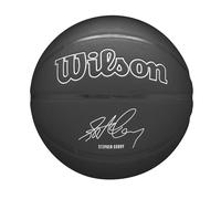 Wilson Balón de Baloncesto NBA Player Evergreen, con Cubierta de Tacto Puro, Ideal para Juego al Aire Libre, Resistente a la Intemperie, Jugador: Curry, Color: Negro, Talla: 7