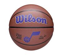 Wilson Balón de Baloncesto NBA Team Alliance, Logotipo de los Utah Jazz, Cobertura Pure Feel, Durabilidad y Estilo, Color Marrón, Tamaño Oficial 7