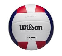 Wilson Balón de VoleibolNova Light, Diseñado para la Excelencia, con Sello de Presión, Juego Interior, Color: Blanco/Rojo/Azul Marino, Tamaño Oficial
