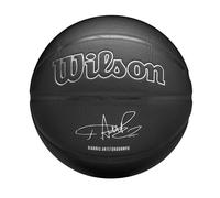 Wilson Balón NBA Player Evergreen, con Cubierta de Tacto Puro, Ideal para Juego al Aire Libre, Resistente a la Intemperie, Jugador: Antetokounmpo, Color: Negro, Talla: 7