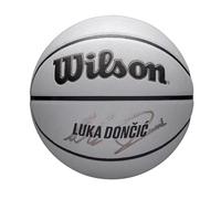 Wilson Balón NBA Player Icon UV, Diseño Dončić, con Protección UV y Textura Pure Feel, Proporciona Recubrimiento de Agarre Verdadero y Rebote Confiable, Color: Gris, Talla: 7