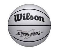 Wilson Balón NBA Player Icon UV, Diseño James, con Protección UV y Textura Pure Feel, Proporciona Recubrimiento de Agarre Verdadero y Rebote Confiable, Color: Gris, Talla: 7