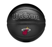 Wilson Balón NBA Team Premiere, textura piel serpiente, parche bordado, Miami Heat, Negro, Talla 7