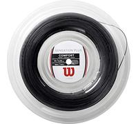 Wilson Bobina de cordaje para raquetas de tenis, Sensation Plus, Calibre 17 (1,28 mm), Negro, WR830030117