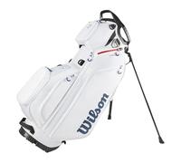 Wilson Bolsa de Golf Talus 5 Stand Hybrid, Unisex, con 9 Bolsillos y Divisor de 5 Vías, Diseño Híbrido y Vérsatil, Cómodo Transporte, Color Blanco, Rojo y Azul