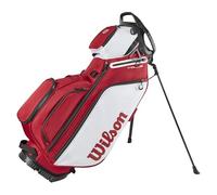 Wilson Bolsa de Golf Talus 5 Stand Hybrid, Unisex, con 9 Bolsillos y Divisor de 5 Vías, Diseño Híbrido y Vérsatil, Cómodo Transporte, Color Rojo y Blanco