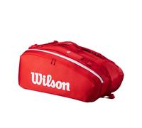 Wilson Bolsa para raquetas Super Tour 2025 – Rojo/Blanco, hasta 15 raquetas