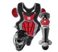 WILSON c200 Youth catchers gear Kit - BlackScarlet