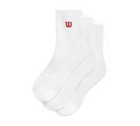 Wilson Calcetines Quarter Top Pack 3 Pares, Puntera de Ajuste Fácil, Soporte del Arco y Óptima Amortiguación, Color: Blanco, Talla: M
