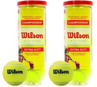 Wilson Championship Extra Duty, Pelotas De Tenis Tubo con 3 para Todas Las Superficies Unisex Adulto, Amarillo, Balls (Paquete de 2)