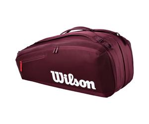 Wilson Defyer V1 Super Tour 9PK Maroon Bolsa de raquetas de tenis