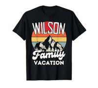 Wilson Family Vacation Mountain Retro Sunset Matching Camiseta