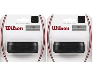 Wilson Featherthin Grip - Overgrips Raqueta, Color Negro, Talla NS (Paquete de 2)