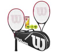 Wilson Federer - Juego de raquetas de tenis con bolsa Wilson Advantage y 3 pelotas de tenis de campeonato