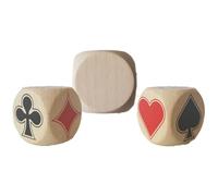 Wilson Games - Juego de 6 Dados de Madera de Arce - 4 Caras y 2 Caras en Blanco en Cada Dado - Tamaño de los Dados 3 cm