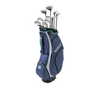 Wilson Golf Club Set, Magnolia, In olsa de Carro, Driver, Fairway 5, Hybrid 4, 5, 6, hierros 7, 8, 9, PW, SW, Putter, Fundas de Palo, Mujer, Pequeño/Petite, Diestro, Azul Marino