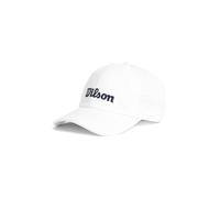 Wilson Gorra de Tenis Perforada Active, con Banda de Secado Rápido, Transpirable y Protectora, Perfil Bajo Estructurado, Color Blanco Brillante, Talla L y XL